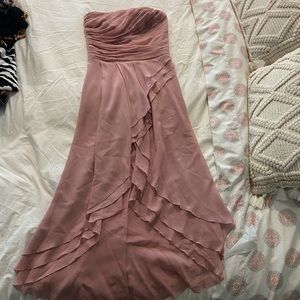 Strapless chiffon dress